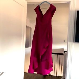 Stunning Magenta Off-the-Shoulder Dress